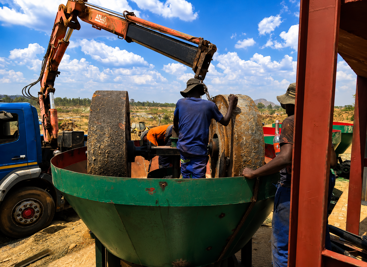 SA Autec team installing mining equipment on site